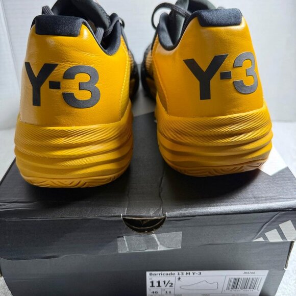 Adidas Y-3 Barricade 13 Collegiate Gold Black Tennis Shoes Size 11.5 - | NWB - Picture 11 of 12